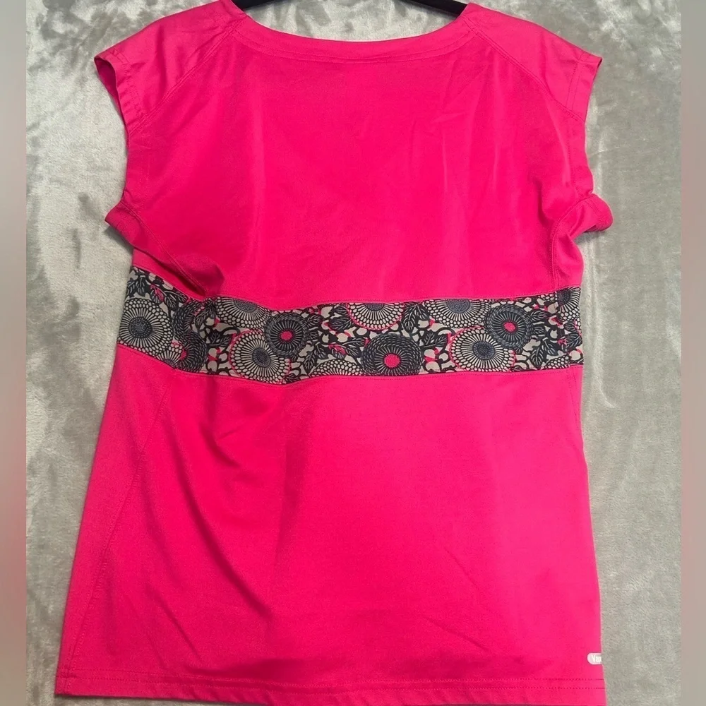 North Face Vapor Wick Cap Sleeve Athletic Top Women’s Large Pink Floral - Picture 2 of 8